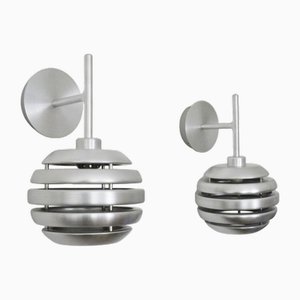 Brushed Aluminum and Mercury Wall Lights from Eglo, 1990s, Set of 2