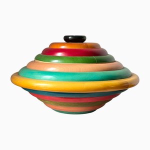 Vintage Tafelaufsatz aus Holz von Pietro Manzoni, Italien, 1970er