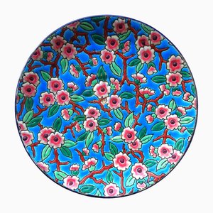 Piattino in ceramica smaltata di Longwy, anni '20