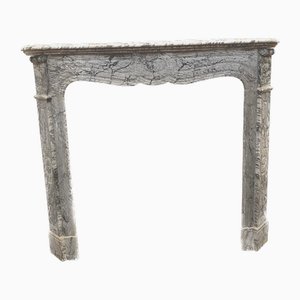 Camino Pompadour in stile Luigi XV in marmo blu turchese, XX secolo