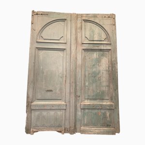 Double Carriage Doors in Natural Wood, 19th Century, Set of 2