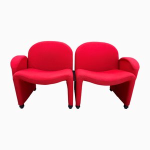 Rote Sessel aus Stoff & Schaumstoff von Sitland, 1970er, 2er Set