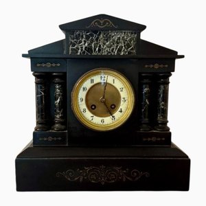 Antique Victorian Eight Day Mantle Clock in Marble, 1860s