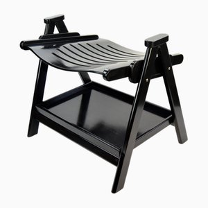 Silla auxiliar plegable vintage con estantería, años 70