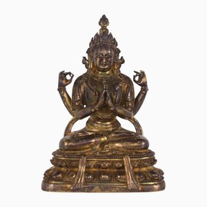 Chinesischer Bodhisattva des Mitgefühls aus Bronze, 1800