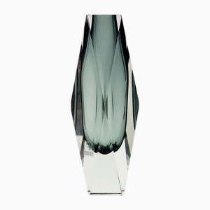 Labeled Sommerso Murano Glass Vase by Flavio Poli for Alessandro Mandruzzato