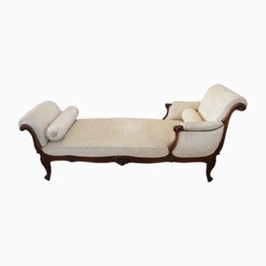 Antike Chaiselongue aus Nussholz, 1800er