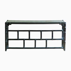Lacquered Bamboo Console Table, 1980s