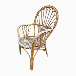 Mid-Century Dutch Rattan Armchair, 1960s