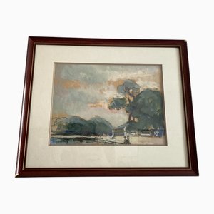 Paul Corpus, Versailles, 1920s, Gouache and Watercolor, Framed