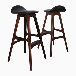 Skandinavische Barhocker von Erik Buch, 1960er, 2er Set