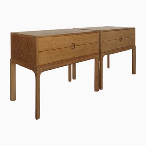 Comodini in quercia di Kai Kristiansen per Aksel Kjersgaard, Scandinavia, anni '60, set di 2