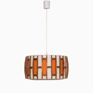 Mid-Century Modern Teak Wook Pendant Lamp, 1970s