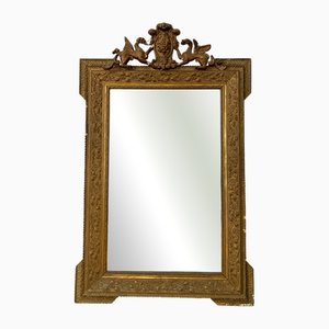 Französischer Napoleon III Spiegel aus vergoldetem Holz, 1800er