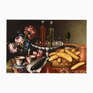 Giacomo Nani, Still Life, 1740, Oil on Canvas, Framed