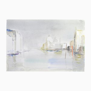 Carlo Ravagnan, View of La Salute in Venice, Watercolor