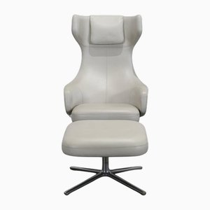 Set of Grand Repos Lounge Chair and Ottoman attributed to Antonio Citterio for Vitra, 2010s