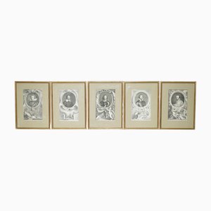 Jacobus Houbraken, Heads of Illustrious Persons of Great Britain, 1743, Paper, Set of 5