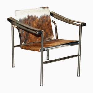 Mid-Century Modern LC1 Armlehnstuhl aus Ponyfell von Le Corbusier für Cassina, 1960er