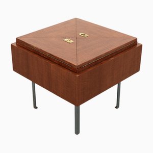 Table d'Appoint Dépliable en Placage de Teck