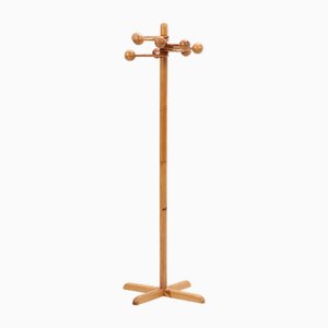 Mid-Century Pinewood Coat Rack with Rotating Spherical Hooks by Rainer Daumiller, 1960s