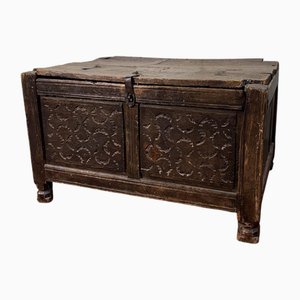 Asian Carved Wooden Chest, 18th Century
