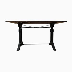 Art Deco Bistro Table with Cast Iron Legs