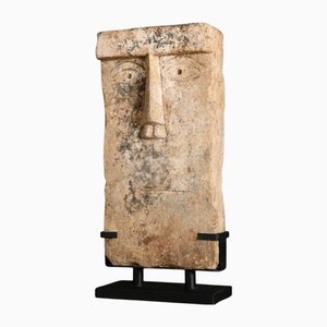 Large Primitivist Sandstone Muette Sculpture