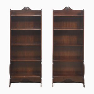 Antique Open Bookcases in Mahogany, 1890s, Set of 2