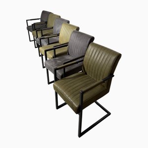 Poltrone da pranzo industriali, set di 6