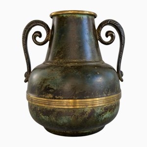 Art Deco Vase in Bronze and Brass from SVM Handarbete, 1940s