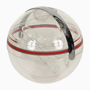 Vintage Italian Plastic and Chrome Ball-Shaped Ice Bucket from Guzzini, 1970s
