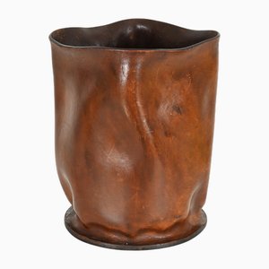 Mid-Century Modern Italian Leather Basket from Nova Tecno, 1950s