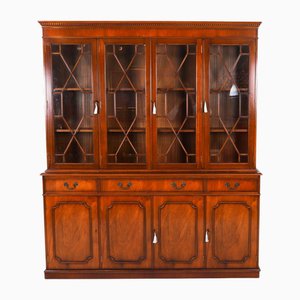 Vintage Georgian Revival Four-Door Bookcase in Flame Mahogany