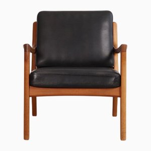 Senator Armchair in Teak and Leather by Ole Wanscher, Denmark, 1960s