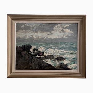 Cavver, Oil on Cardboard, Framed