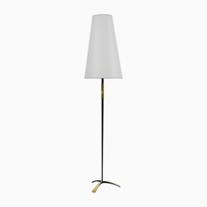 Lampada da terra Mid-Century in ottone di Rupert Nikoll per Carl Aubock, Austria, anni '50
