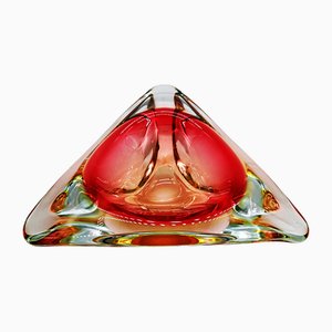 Vintage Italian Triangular Ashtray in Murano Glass, 1960s
