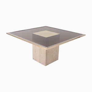 Vintage Travertine Table by Roger Vanhevel, 1970