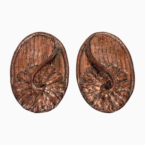 Jugendstil Türgriffe aus Kupfer, 1920er, 2er Set