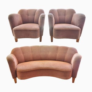 Swedish Grace Sofa Set, 1920s, Set of 3