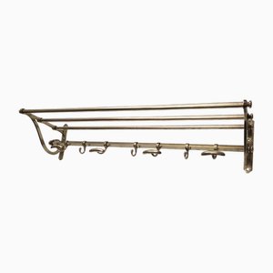 Antique French Brass Train Coat Rack, 1890s