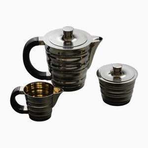 Servizio da tè e caffè Accolade di Gio Ponti per Christofle, anni '30, set di 3