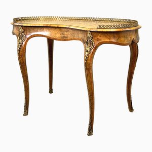 Antique Kidney Shaped Library Table in Walnut, 1860
