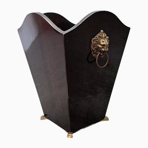 Cestino antico in mogano con teste di leone, Francia, inizio XIX secolo