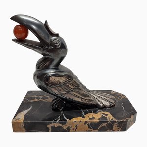 Statua Tucano Art Déco di H. Moreau, Francia, anni '30