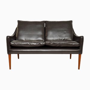 Sofá modelo 800 danés vintage de cuero de Hans Olsen, años 60
