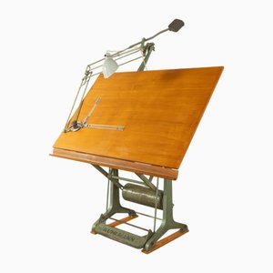 Cast Iron Drawing Table, 1950s