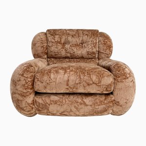 Silla italiana vintage de terciopelo, años 70