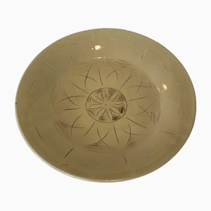 Large Yellow Ceramic Plate from Kähler, 1930s